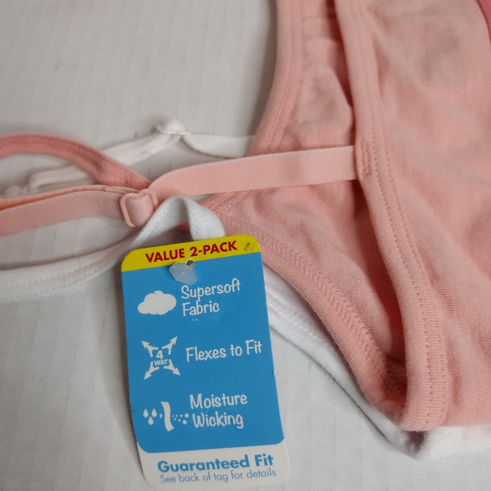 🔴 Girls Hanes 2 PK Bra Small - Picture 3 of 6
